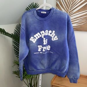 Madhapoy BLUE TIE‎ DYE MENTAL HEALTH EMPATHY IS FREE CREWNECK size small